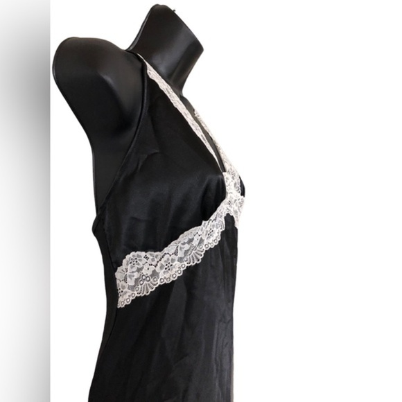 Sincerely Jules white lace open back satin effect black maxi slip dress size XL - Picture 14 of 15